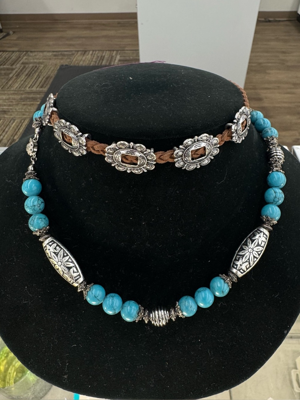 Boho Turquoise Layered Necklace Set
